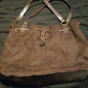 Brown suede bag
